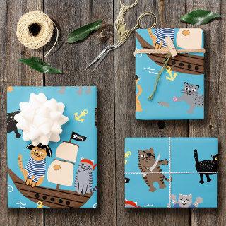 Pirate Cat Pattern for Boy and Girl Kids Birthday  Sheets
