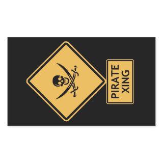 pirate crossing rectangular sticker
