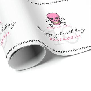 Pirate Girl Pink Skull Personalized 16th Birthday