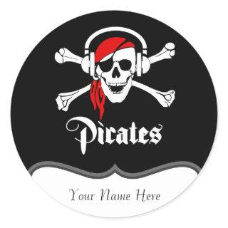 Pirate Jolly Roger Classic Round Sticker