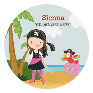 Pirate party classic round sticker