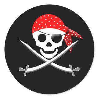 PIRATE ROUND STICKERS - PARTY