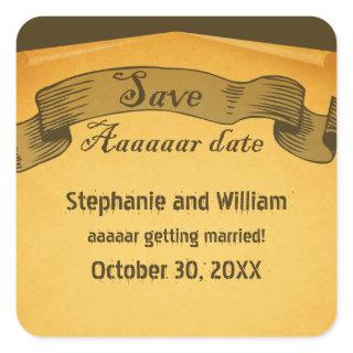 Pirate Scroll Save the Date Stickers