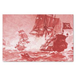 PIRATE SHIP BATTLE IN purple Tissue Paper