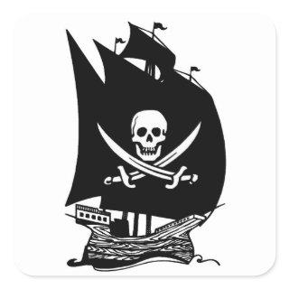 Pirate Ship Square Sticker