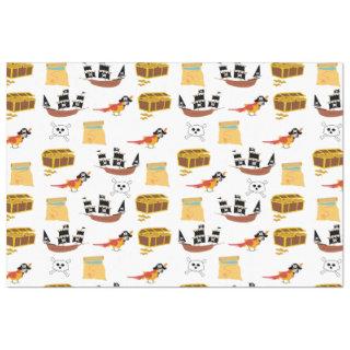 Pirate Ship Treasure Chest Theme Pattern Tissue Paper