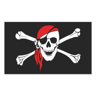 Pirate Skull and crossbones Flag Rectangular Sticker