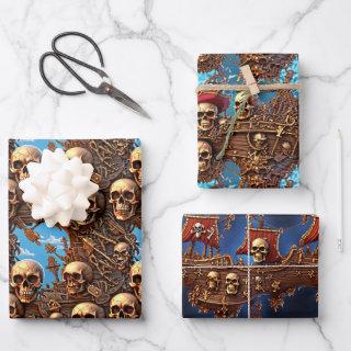Pirate skull mutiny high seas pirates ship   sheets