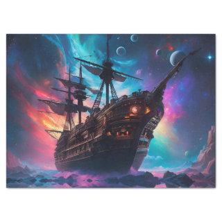 Pirate SpaceShip Lands on Another Planet Tissue Paper