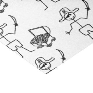 Pirate Stickman With Treasure Chest Tissue Paper