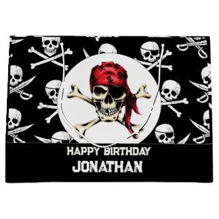 Pirate theme Party Adult Salty Pirates Skull Large Gift Bag