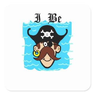 Pirate  with Water  Name Tag Stickers