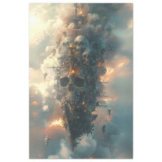 Pirates Skull Ship Flies Decoupage  Tissue Paper