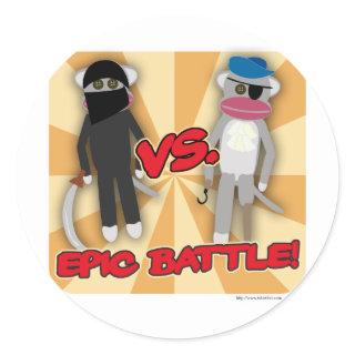 Pirates Vs. Ninja Monkeys Classic Round Sticker