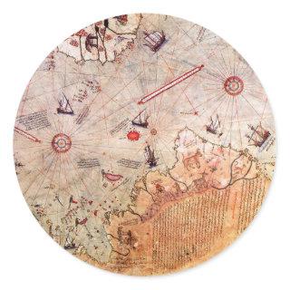 piri reis ancient map history mystery vintage Anta Classic Round Sticker
