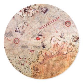 piri reis ancient map history mystery vintage Anta Classic Round Sticker