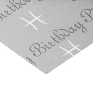 Pisces Birthday Wrap Grey Tissue Paper