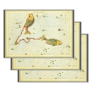 Pisces Fish, Vintage Constellation Urania's Mirror  Sheets