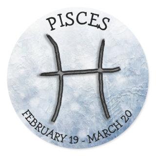 Pisces Horoscope Zodiac Astrological Sign Classic Round Sticker