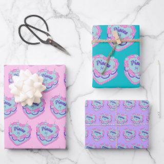 Pisces Zodiac Coquette Heart Birthday Cake  Sheets