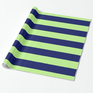 Pistachio Green, Navy Blue XL Stripes Pattern V
