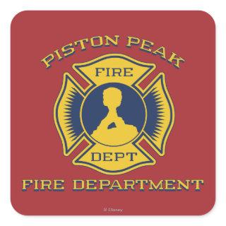 Piston Peak Fire Department Badge Square Sticker
