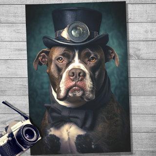 Pit Bull in Suit and Hat 4 Decoupage Paper