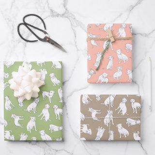 Pitbull Confetti - sage, tan, peach  Wrapping Pape  Sheets