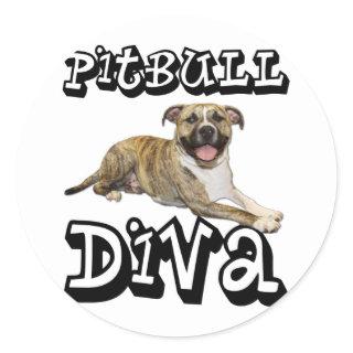 PitBull DIVA - Tigger Classic Round Sticker