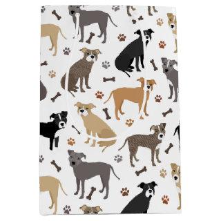 Pitbull Paws and Bones Medium Gift Bag