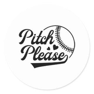 Pitch Please Softball Shirt Print Classic Round Sticker