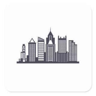 Pittsburgh Skyline Square Sticker