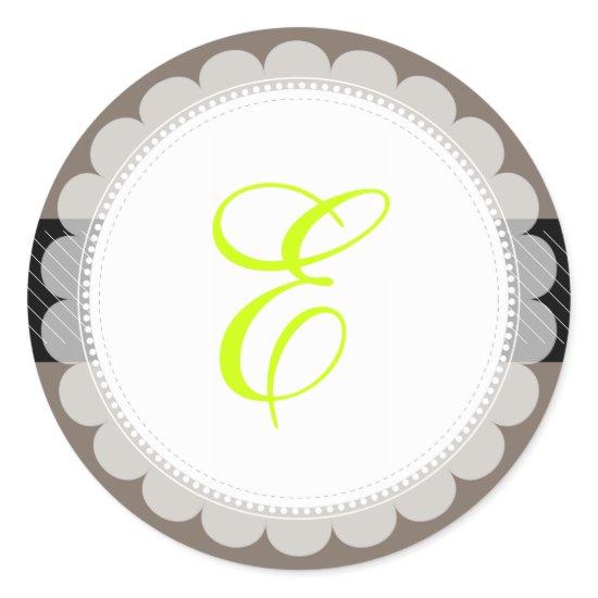PixDezine doilie/DIY monogram+DIY color+font Classic Round Sticker