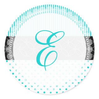 PixDezine doilie/DIY monogram+DIY color+font Classic Round Sticker