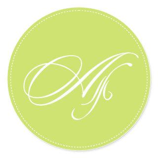 PixDezine monogram A, diy background color Classic Round Sticker