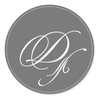 PixDezine monogram D, diy background color Classic Round Sticker