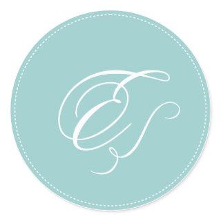 PixDezine monogram E, diy background color Classic Round Sticker