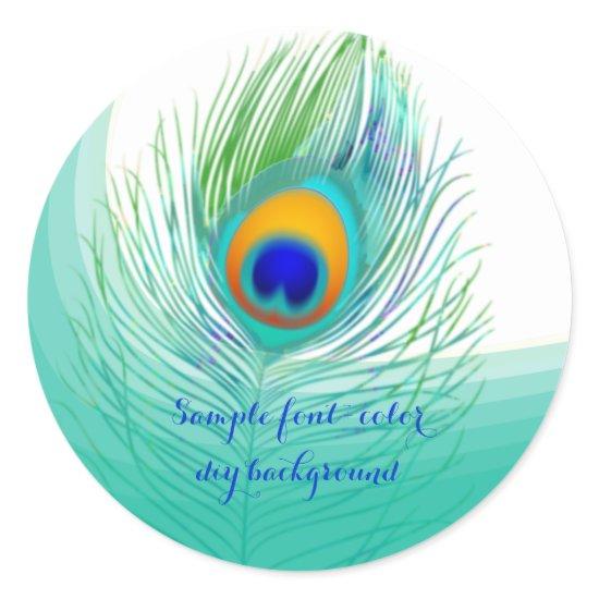 PixDezine peacock plume Classic Round Sticker