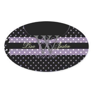PIxDezines DIY colors, Dots et al./lavender Oval Sticker