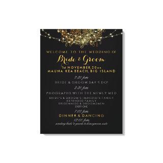 PixDezines faux gold chandelier wedding program Canvas Print