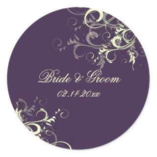 PixDezines Plum vanilla swirls wedding stickers