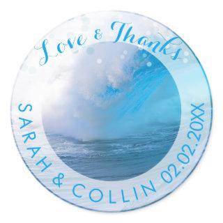 PixDezines ripped curl waves/DIY fonts Classic Round Sticker