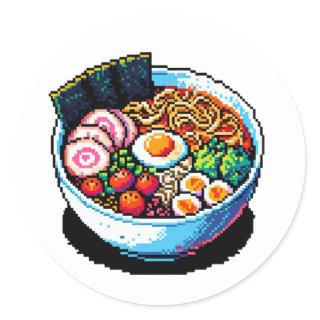Pixel Art Ramen Noodles  Classic Round Sticker