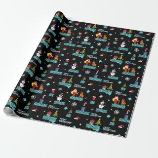 Pixelated Merry Christmas Pattern - Retro Design