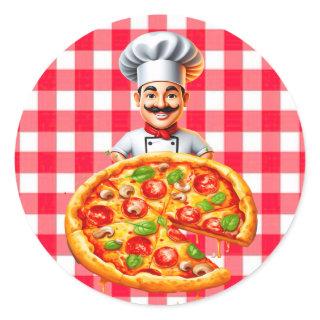Pizza Kids’ Birthday Party Classic Round Sticker