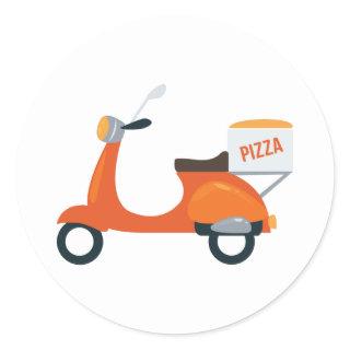 Pizza Scooter Classic Round Sticker