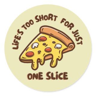 Pizza slice classic round sticker