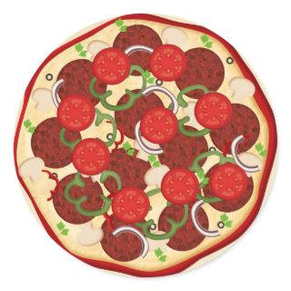 Pizza Supreme Classic Round Sticker