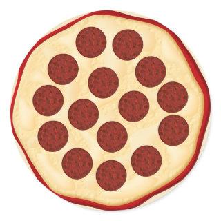 Pizza with pepperoni classic round sticker