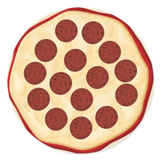 Pizza with pepperoni classic round sticker
